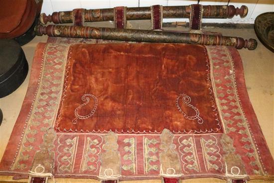 Persian leather, silver thread and velvet cradle